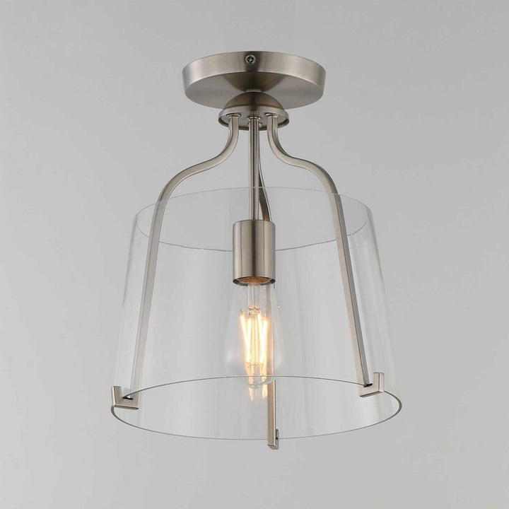 Bellmore One Light Semi-Flush Mount in Satin Nickel Maxim