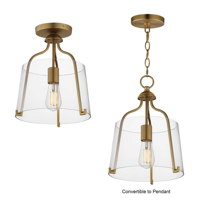 Bellmore One Light Semi-Flush Mount in Natural Aged Brass Maxim