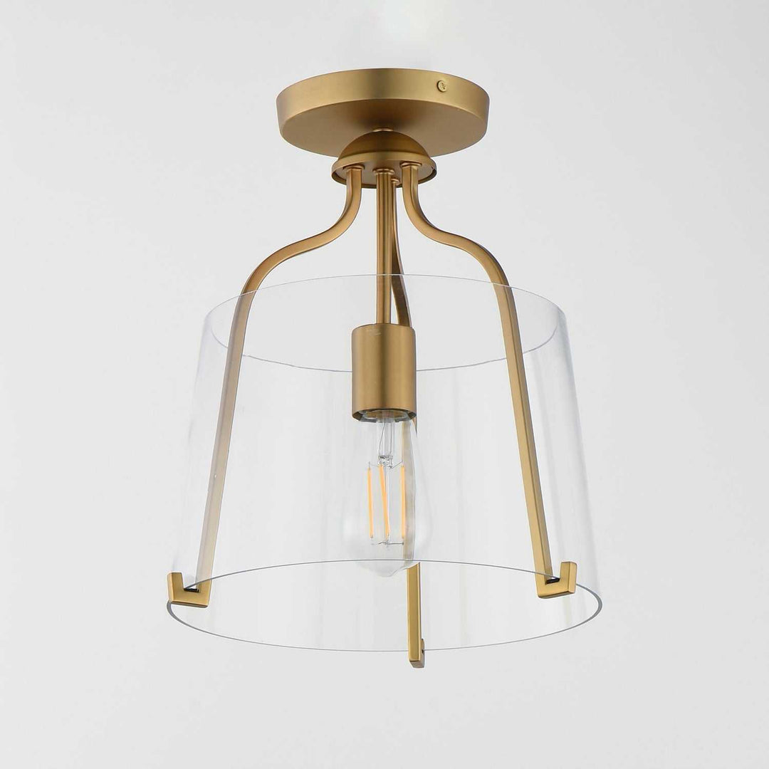 Bellmore One Light Semi-Flush Mount in Natural Aged Brass Maxim