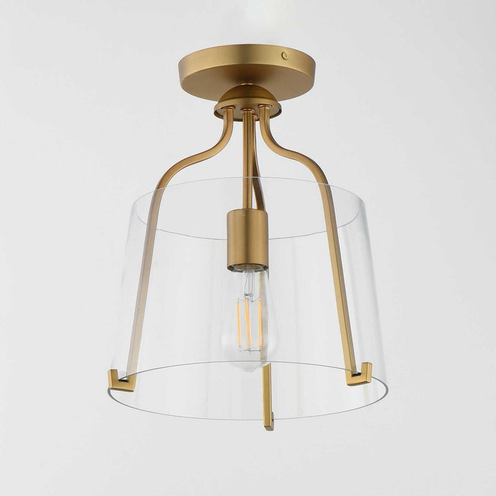 Bellmore One Light Semi-Flush Mount in Natural Aged Brass Maxim