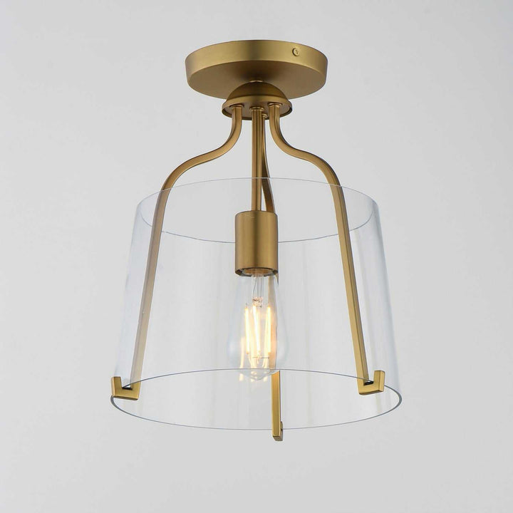 Bellmore One Light Semi-Flush Mount in Natural Aged Brass Maxim