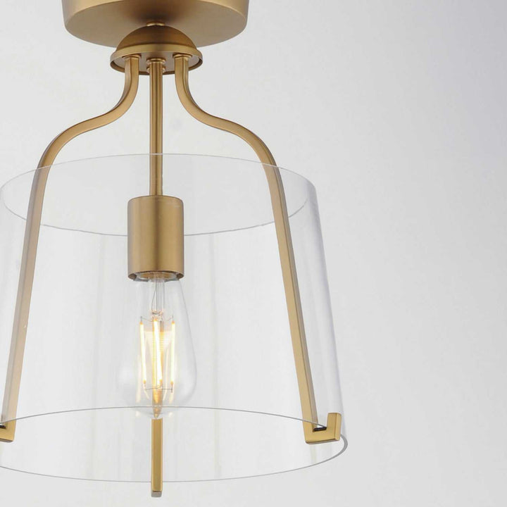 Bellmore One Light Semi-Flush Mount in Natural Aged Brass Maxim
