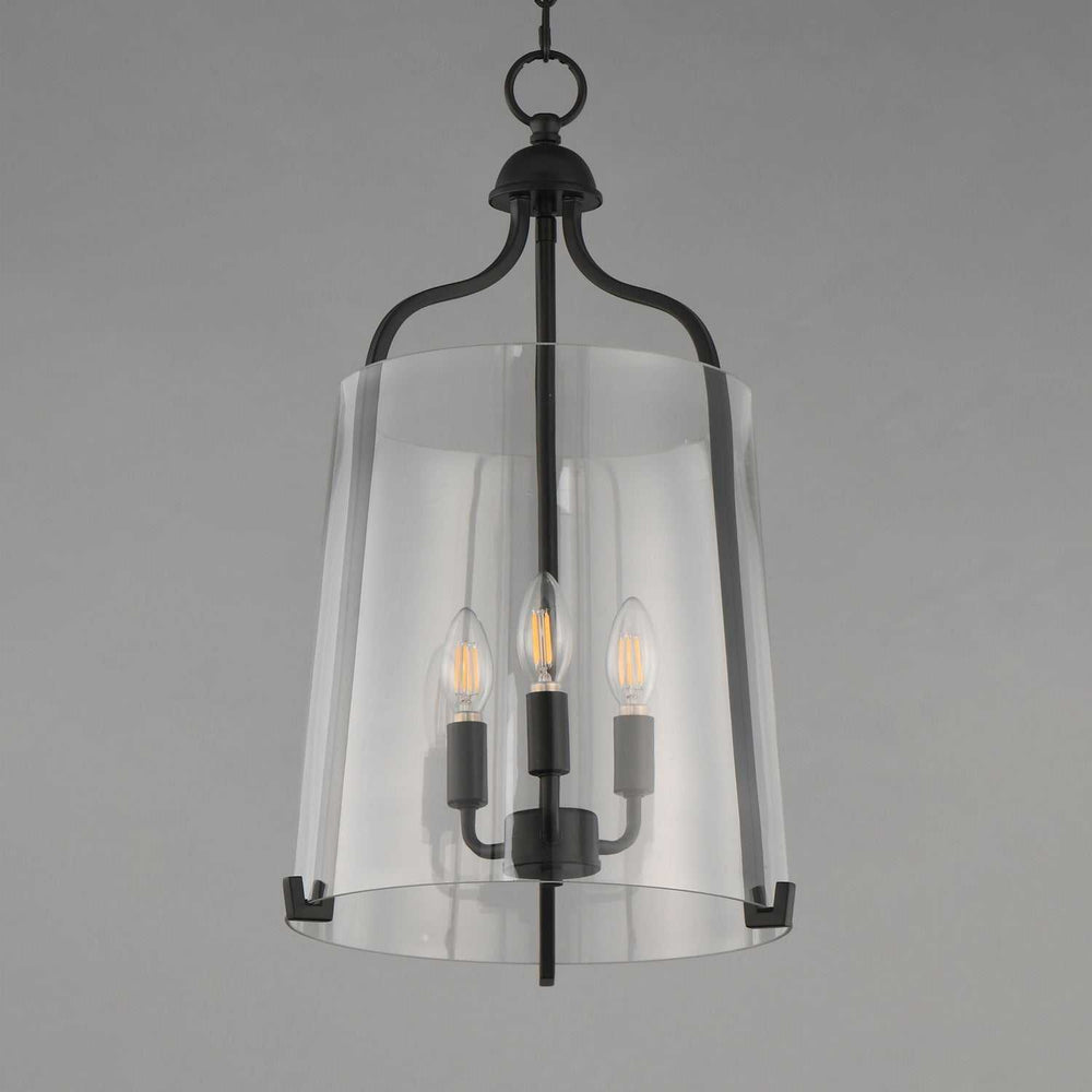 Bellmore Three Light Foyer Pendant in Black Maxim