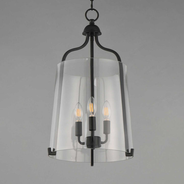 Bellmore Three Light Foyer Pendant in Black Maxim