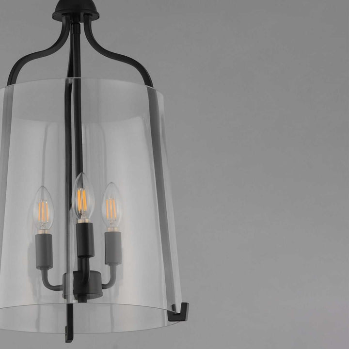 Bellmore Three Light Foyer Pendant in Black Maxim