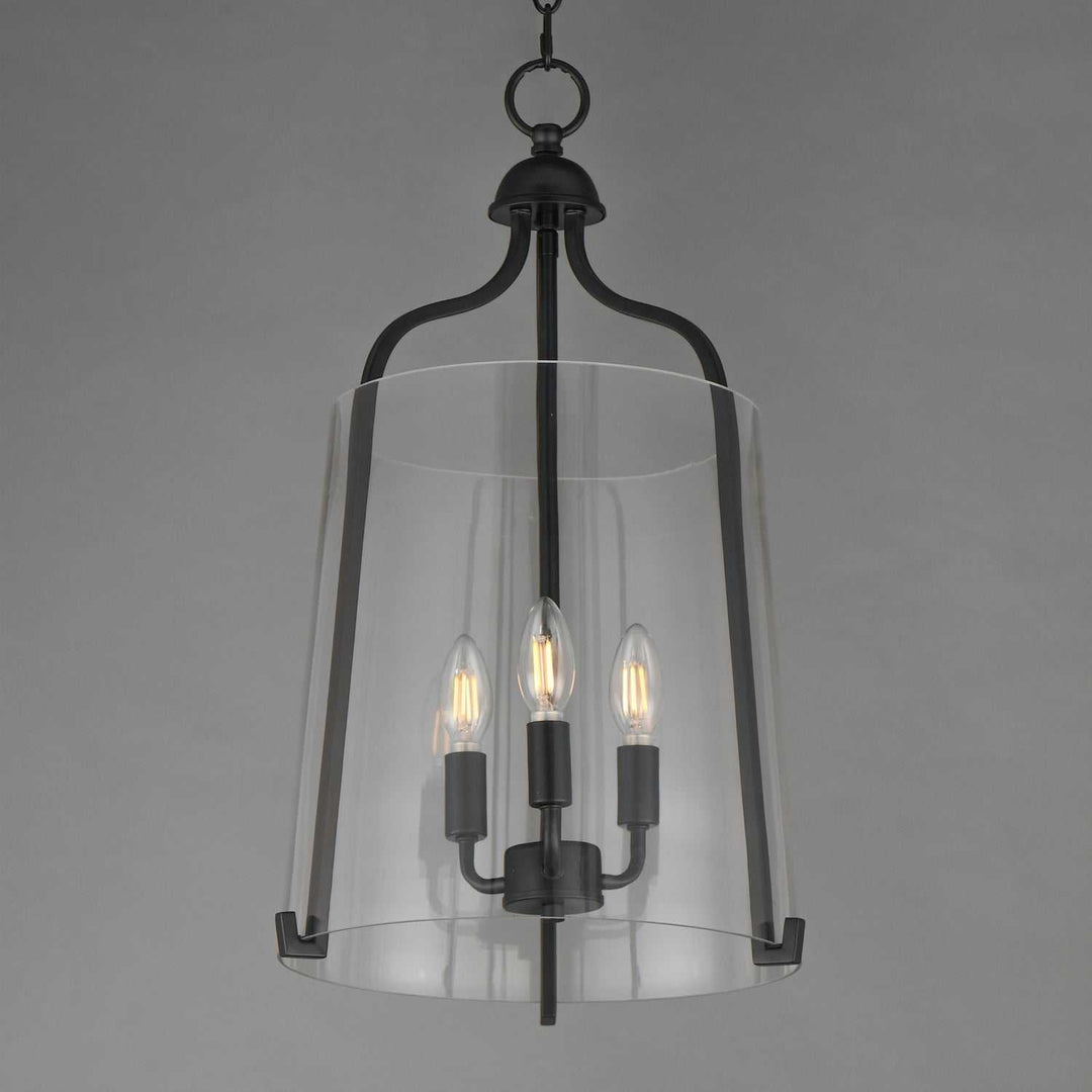 Bellmore Three Light Foyer Pendant in Black Maxim