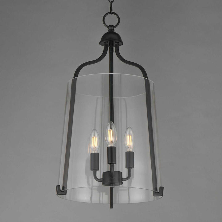 Bellmore Three Light Foyer Pendant in Black Maxim