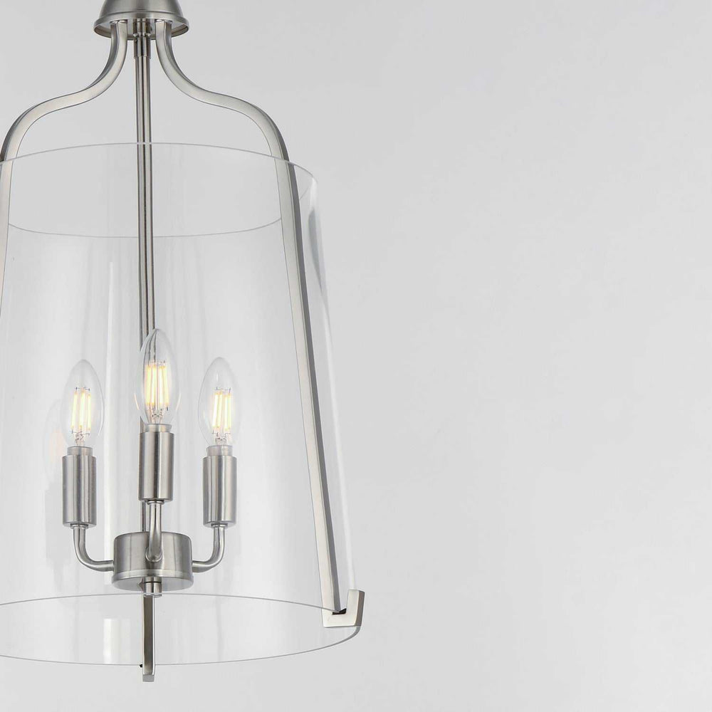 Bellmore Three Light Foyer Pendant in Satin Nickel Maxim