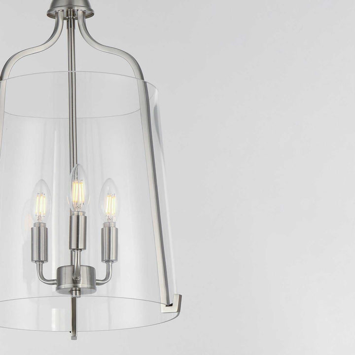 Bellmore Three Light Foyer Pendant in Satin Nickel Maxim