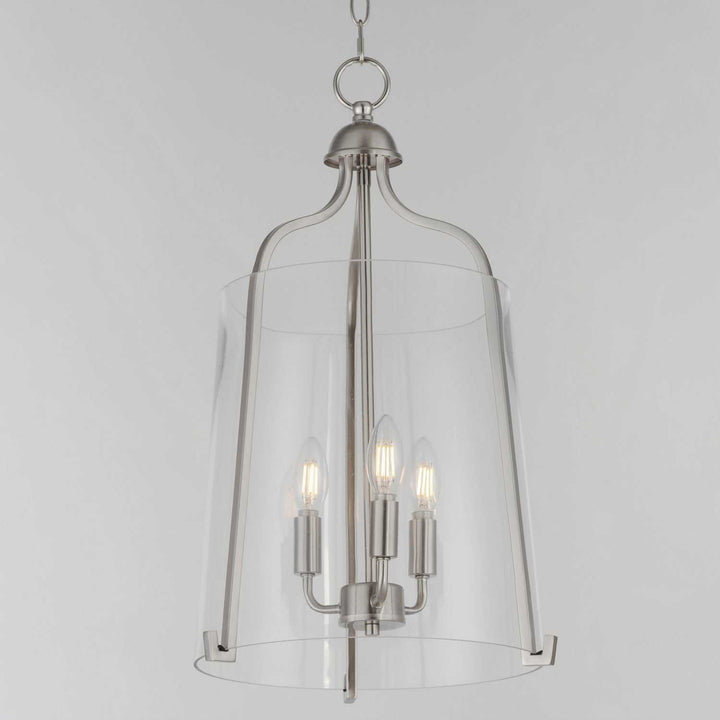 Bellmore Three Light Foyer Pendant in Satin Nickel Maxim