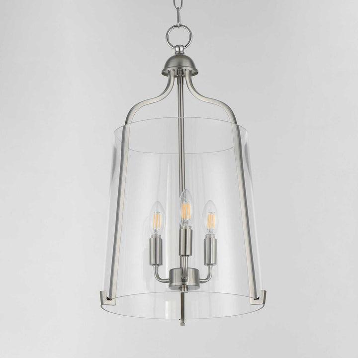Bellmore Three Light Foyer Pendant in Satin Nickel Maxim