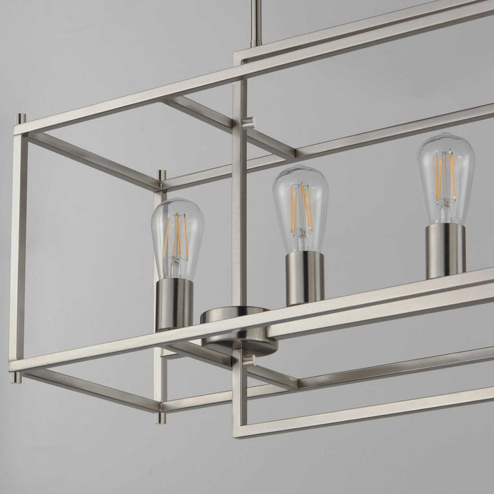 Maxim - 10416SN - Six Light Linear Pendant - Gridline - Satin Nickel
