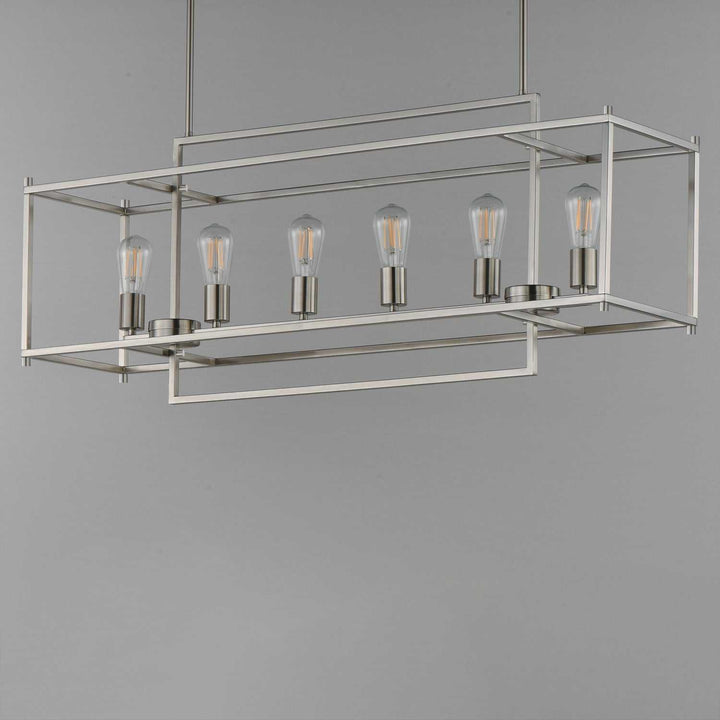 Maxim - 10416SN - Six Light Linear Pendant - Gridline - Satin Nickel