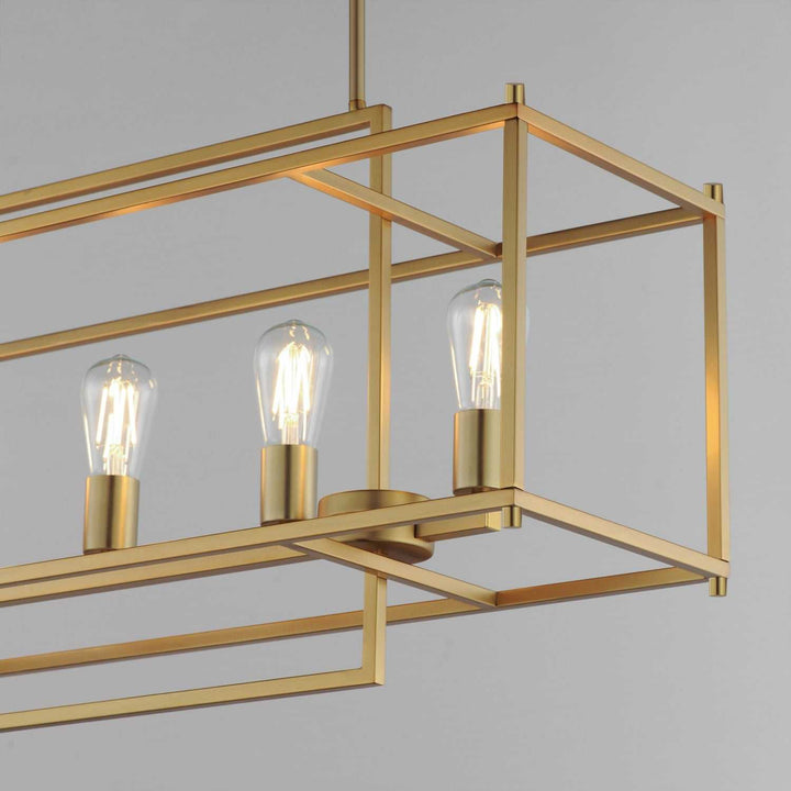 Maxim - 10416NAB - Six Light Linear Pendant - Gridline - Natural Aged Brass