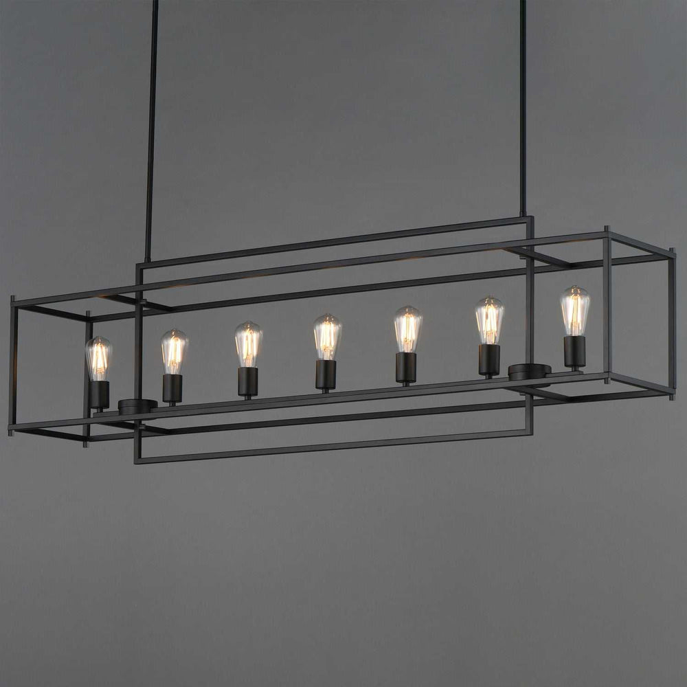 Maxim - 10417BK - Seven Light Linear Pendant - Gridline - Black