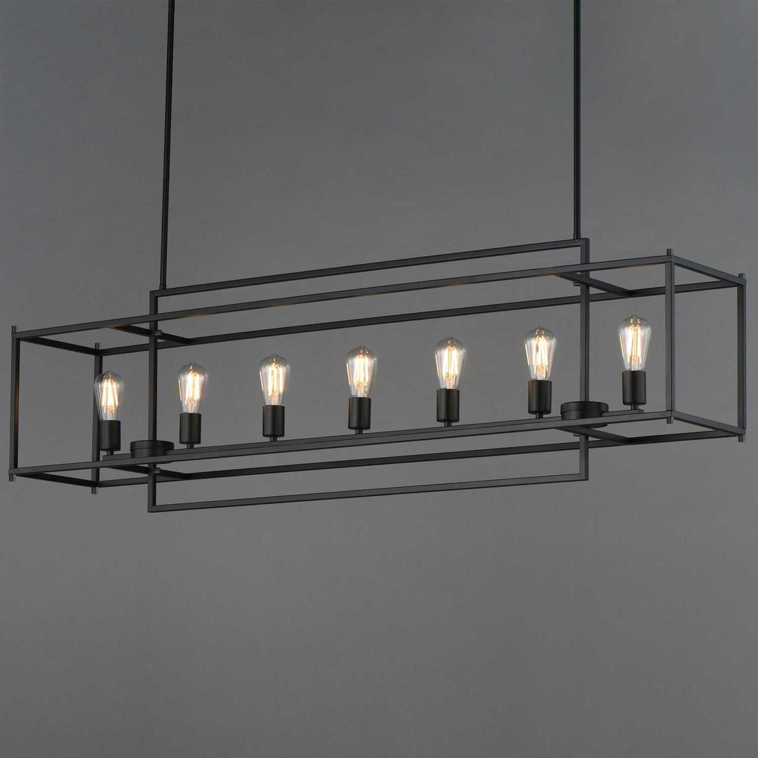 Maxim - 10417BK - Seven Light Linear Pendant - Gridline - Black