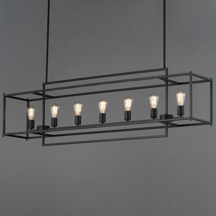 Maxim - 10417BK - Seven Light Linear Pendant - Gridline - Black