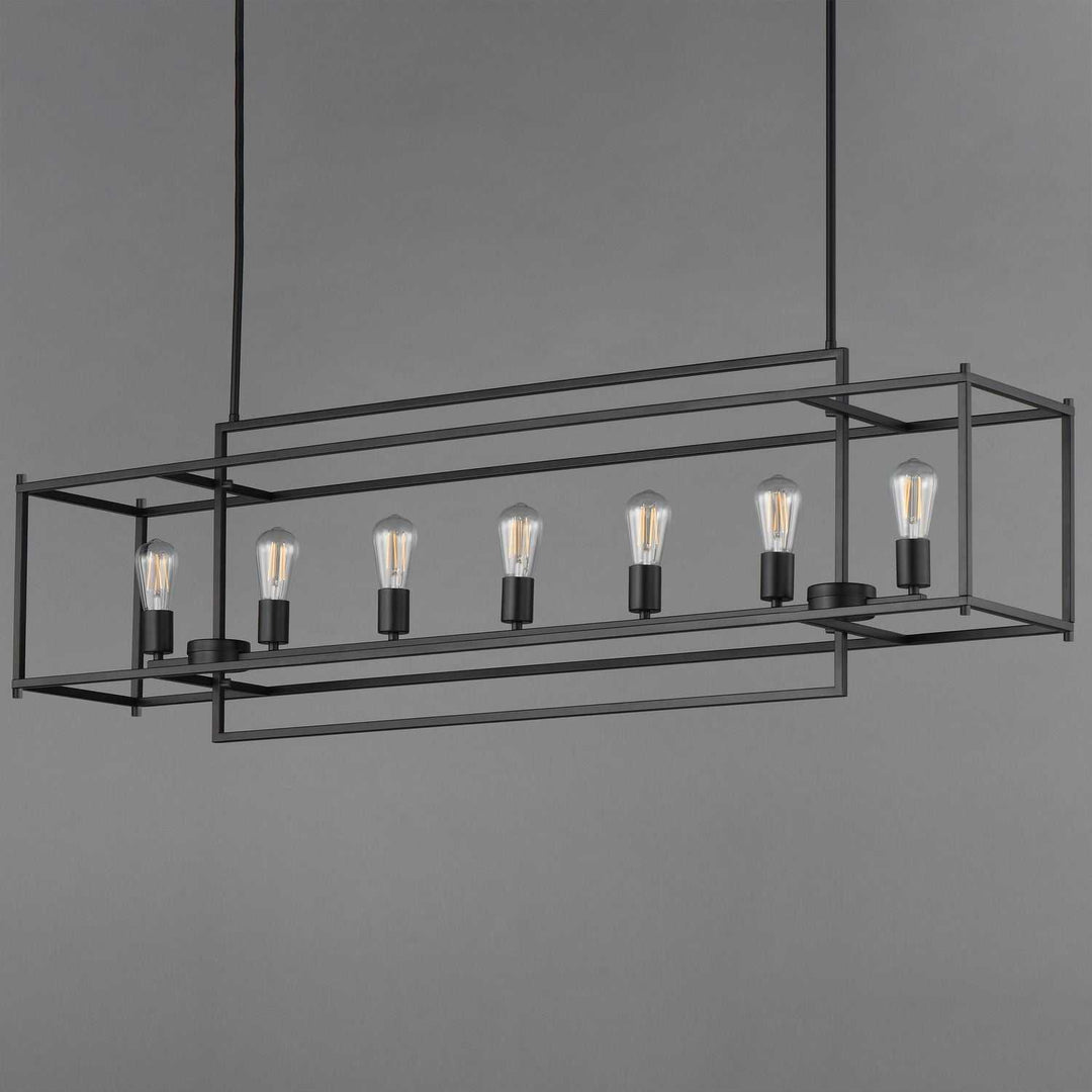 Maxim - 10417BK - Seven Light Linear Pendant - Gridline - Black