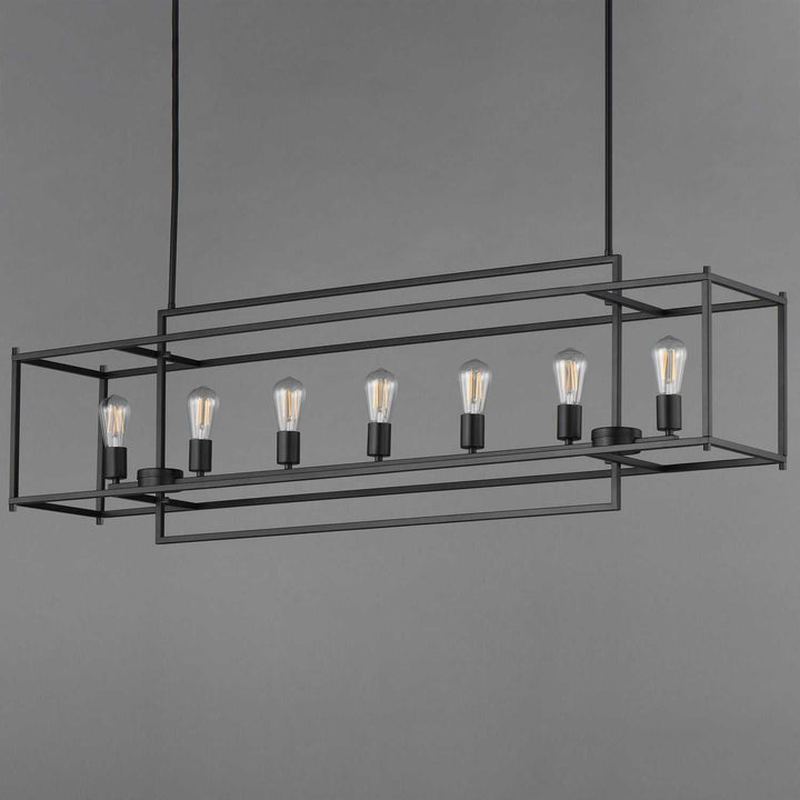 Maxim - 10417BK - Seven Light Linear Pendant - Gridline - Black