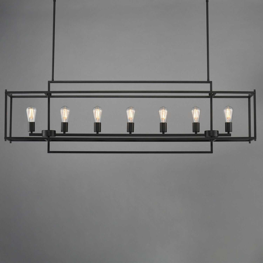 Maxim - 10417BK - Seven Light Linear Pendant - Gridline - Black
