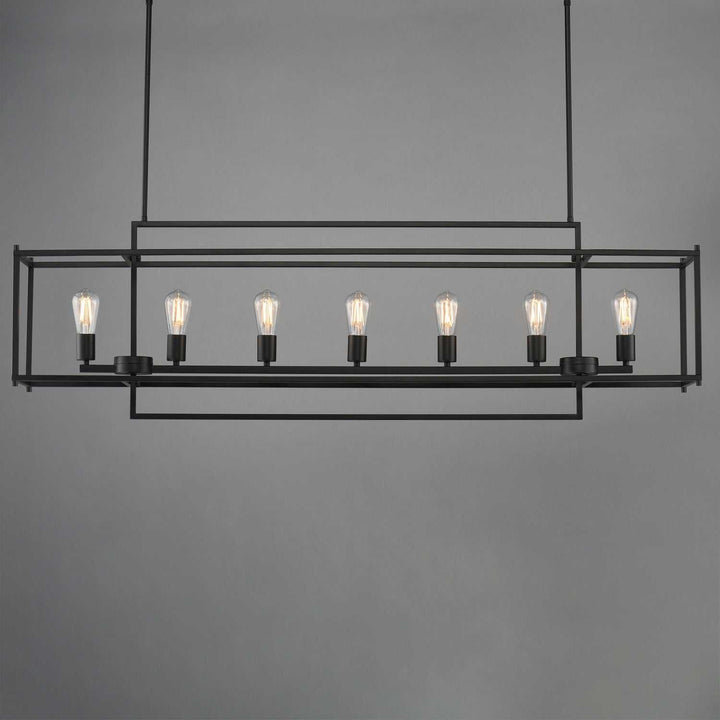 Maxim - 10417BK - Seven Light Linear Pendant - Gridline - Black