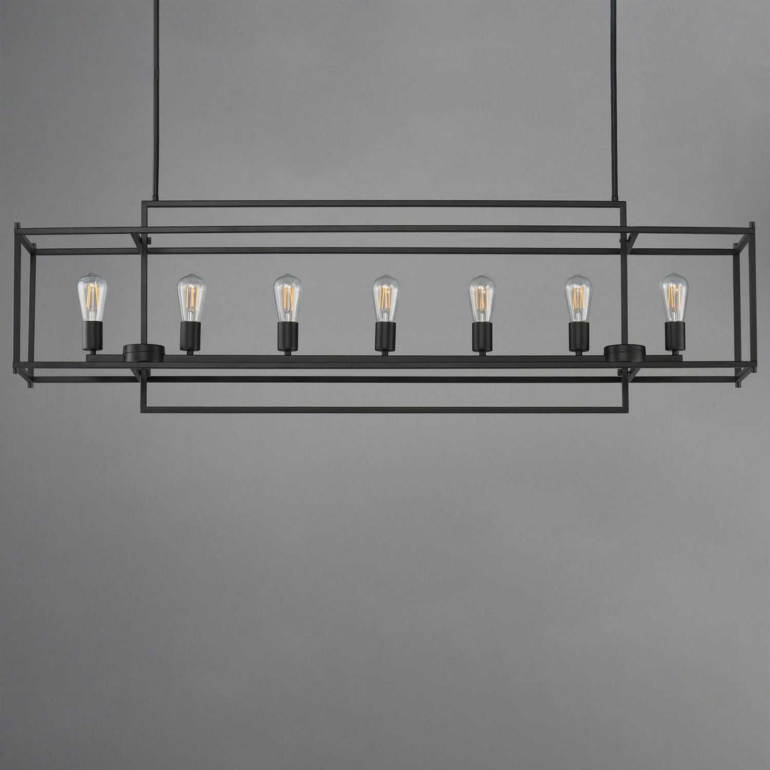 Maxim - 10417BK - Seven Light Linear Pendant - Gridline - Black