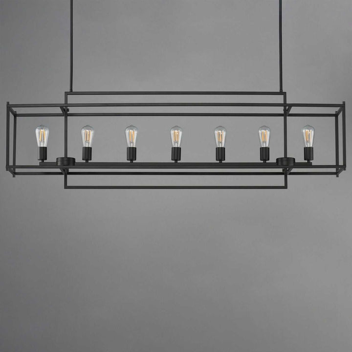 Maxim - 10417BK - Seven Light Linear Pendant - Gridline - Black