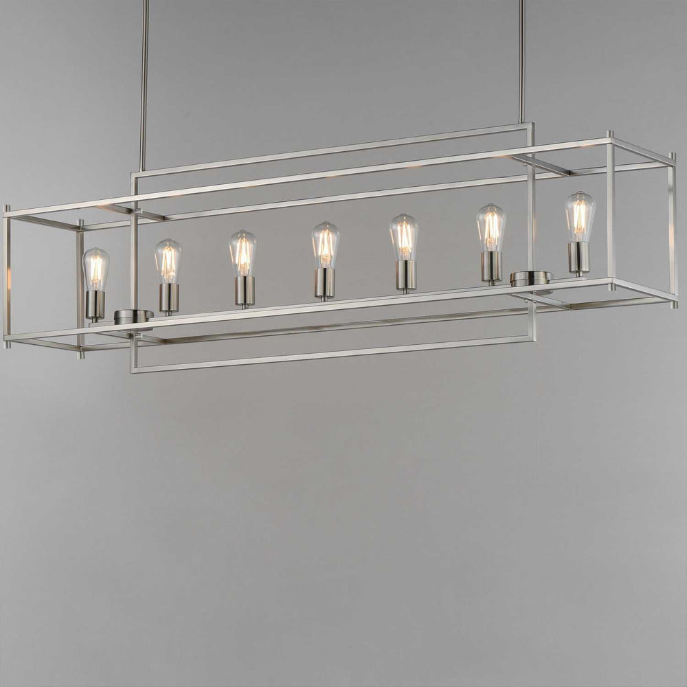 Maxim - 10417SN - Seven Light Linear Pendant - Gridline - Satin Nickel
