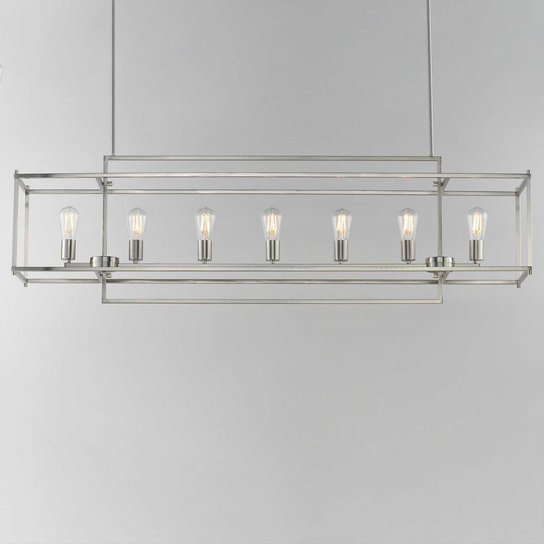 Maxim - 10417SN - Seven Light Linear Pendant - Gridline - Satin Nickel