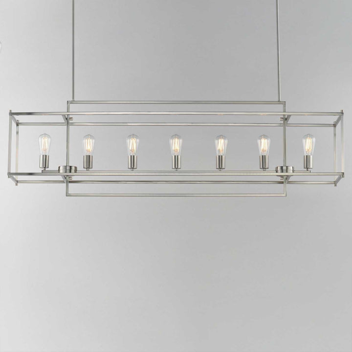 Maxim - 10417SN - Seven Light Linear Pendant - Gridline - Satin Nickel