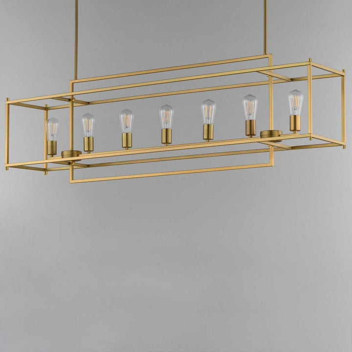 Maxim - 10417NAB - Seven Light Linear Pendant - Gridline - Natural Aged Brass