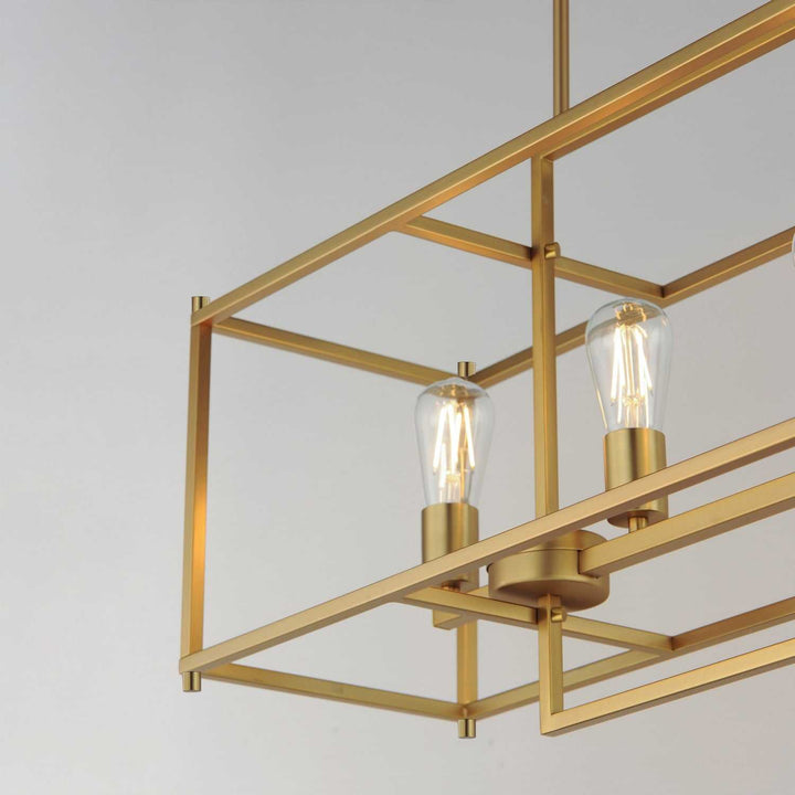 Maxim - 10417NAB - Seven Light Linear Pendant - Gridline - Natural Aged Brass
