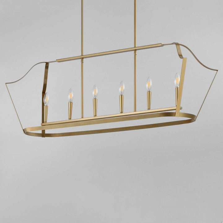 Maxim - 10427NAB - Six Light Linear Pendant - Arden - Natural