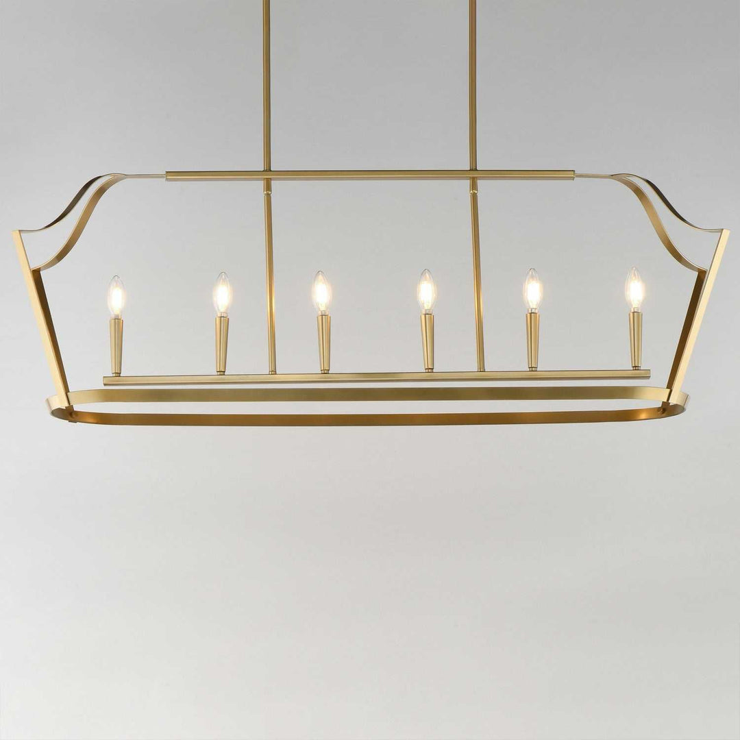 Maxim - 10427NAB - Six Light Linear Pendant - Arden - Natural