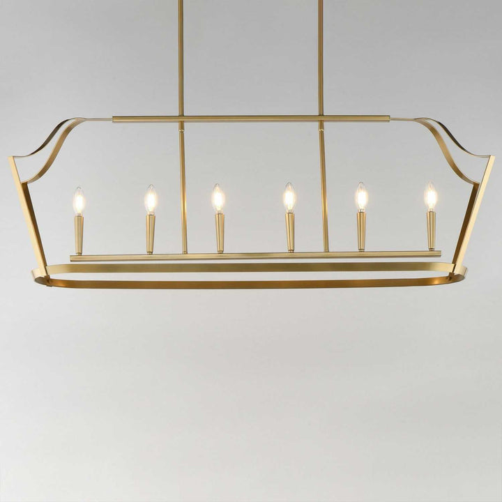 Maxim - 10427NAB - Six Light Linear Pendant - Arden - Natural