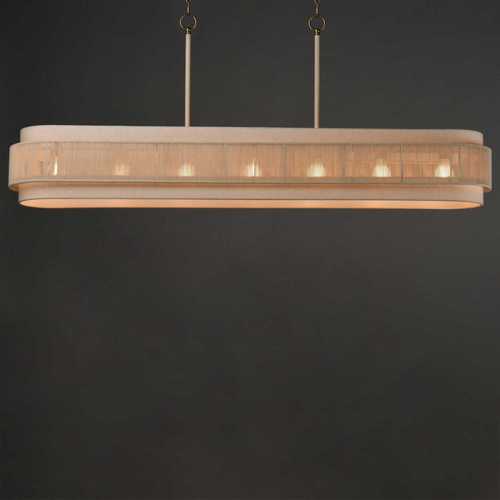 Maxim - 12817OFNAB - Seven Light Linear Pendant - Seacliff - Natural Aged Brass