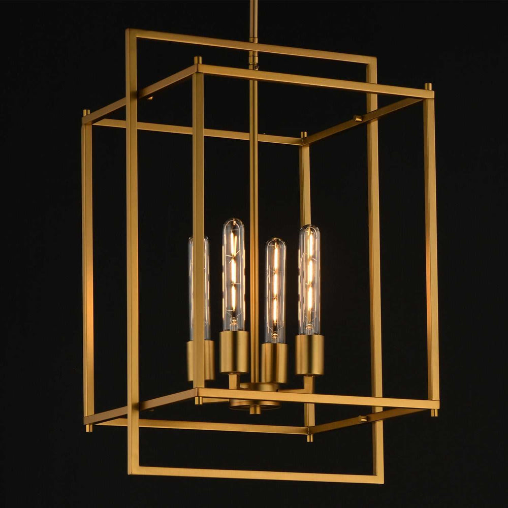 Maxim - 10412NAB - Four Light Pendant - Gridline - Natural Aged Brass