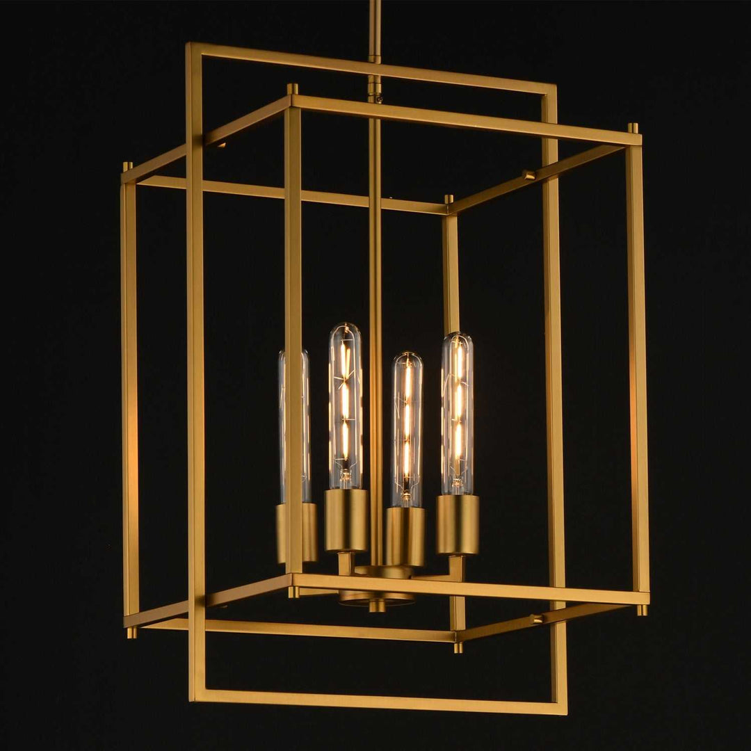 Maxim - 10412NAB - Four Light Pendant - Gridline - Natural Aged Brass