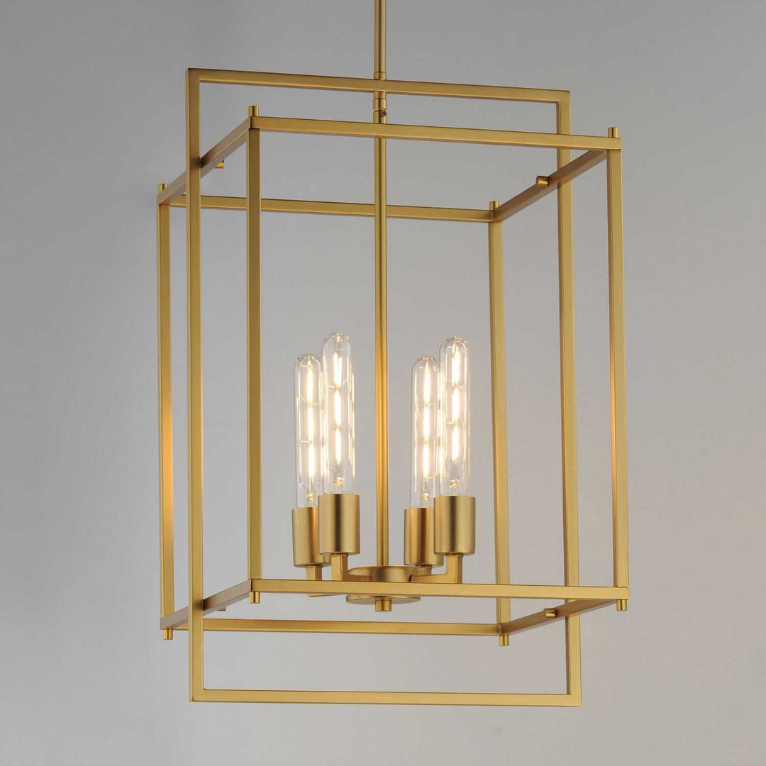 Maxim - 10412NAB - Four Light Pendant - Gridline - Natural Aged Brass