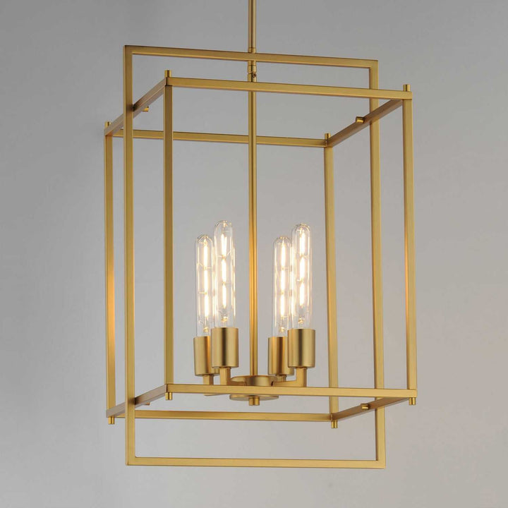 Maxim - 10412NAB - Four Light Pendant - Gridline - Natural Aged Brass