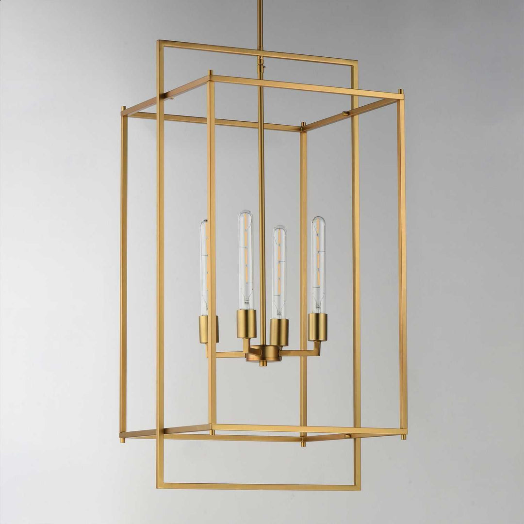 Maxim - 10413NAB - Four Light Pendant - Gridline - Natural Aged Brass