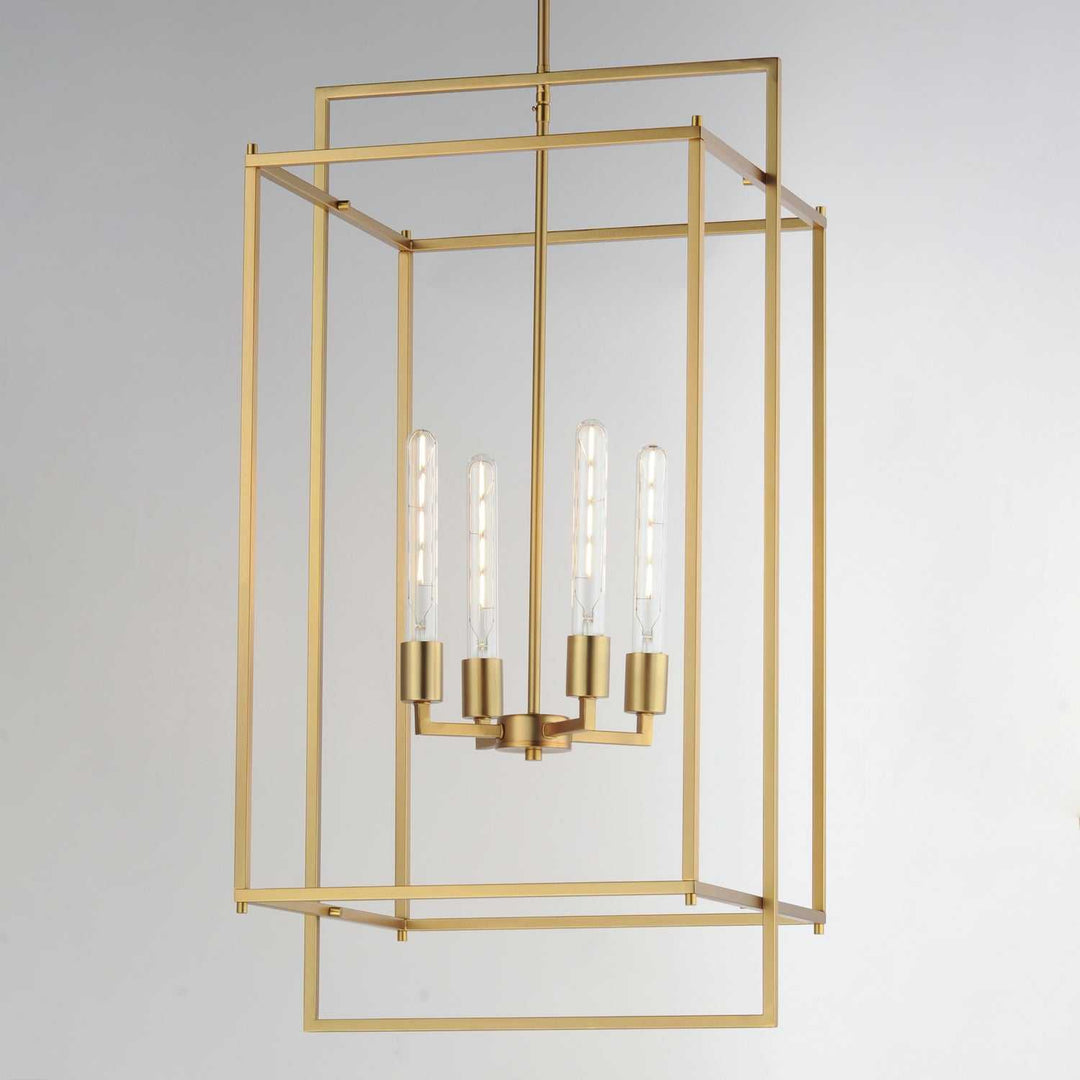 Maxim - 10413NAB - Four Light Pendant - Gridline - Natural Aged Brass
