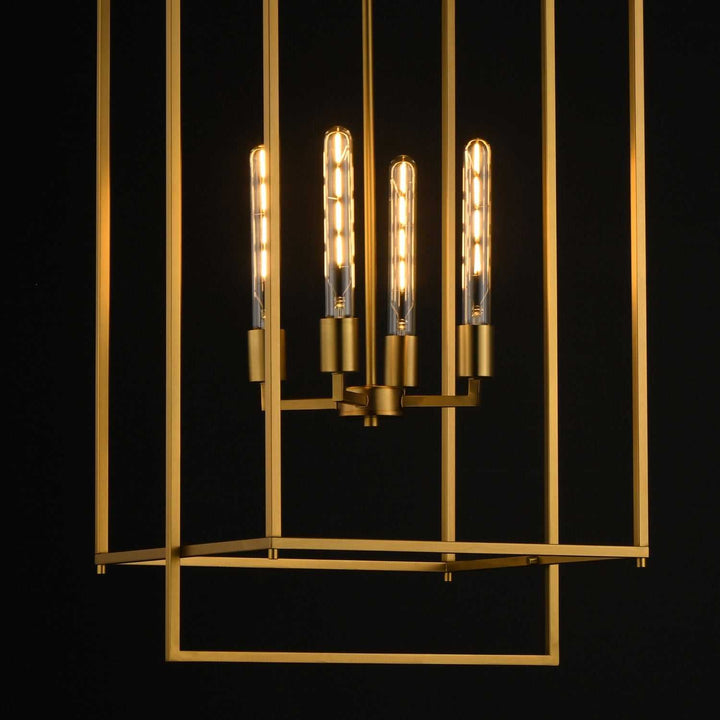 Maxim - 10413NAB - Four Light Pendant - Gridline - Natural Aged Brass