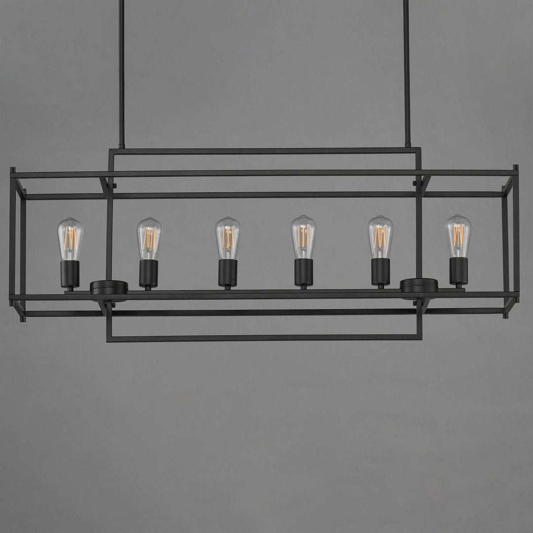 Maxim - 10416BK - Six Light Linear Pendant - Gridline - Black