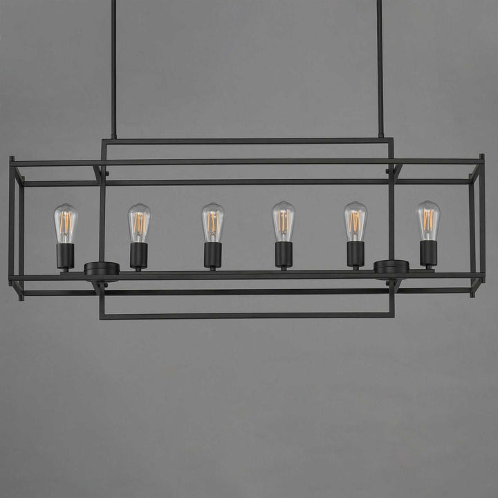 Maxim - 10416BK - Six Light Linear Pendant - Gridline - Black