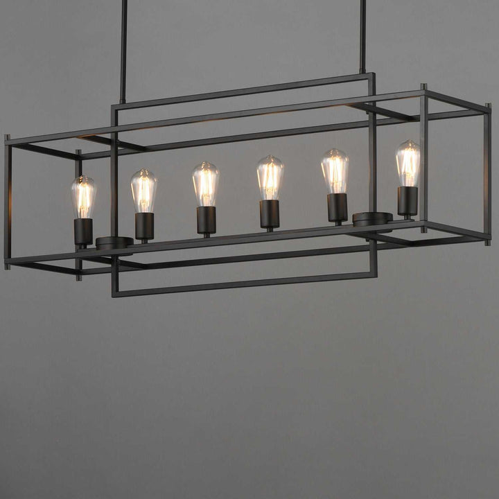 Maxim - 10416BK - Six Light Linear Pendant - Gridline - Black