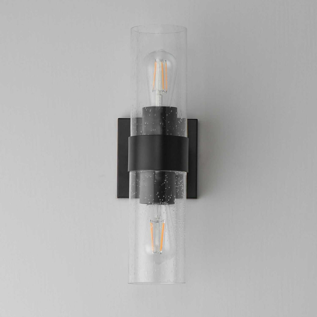 Maxim - 10462CDBK - Two Light Wall Sconce - Livingston - Black