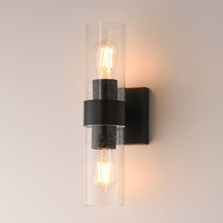Maxim - 10462CDBK - Two Light Wall Sconce - Livingston - Black