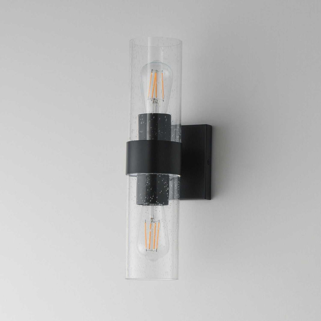 Maxim - 10462CDBK - Two Light Wall Sconce - Livingston - Black