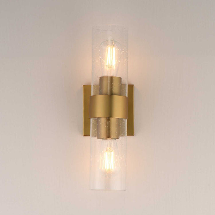 Maxim - 10462CDNAB - Two Light Wall Sconce - Livingston - Natural Aged Brass